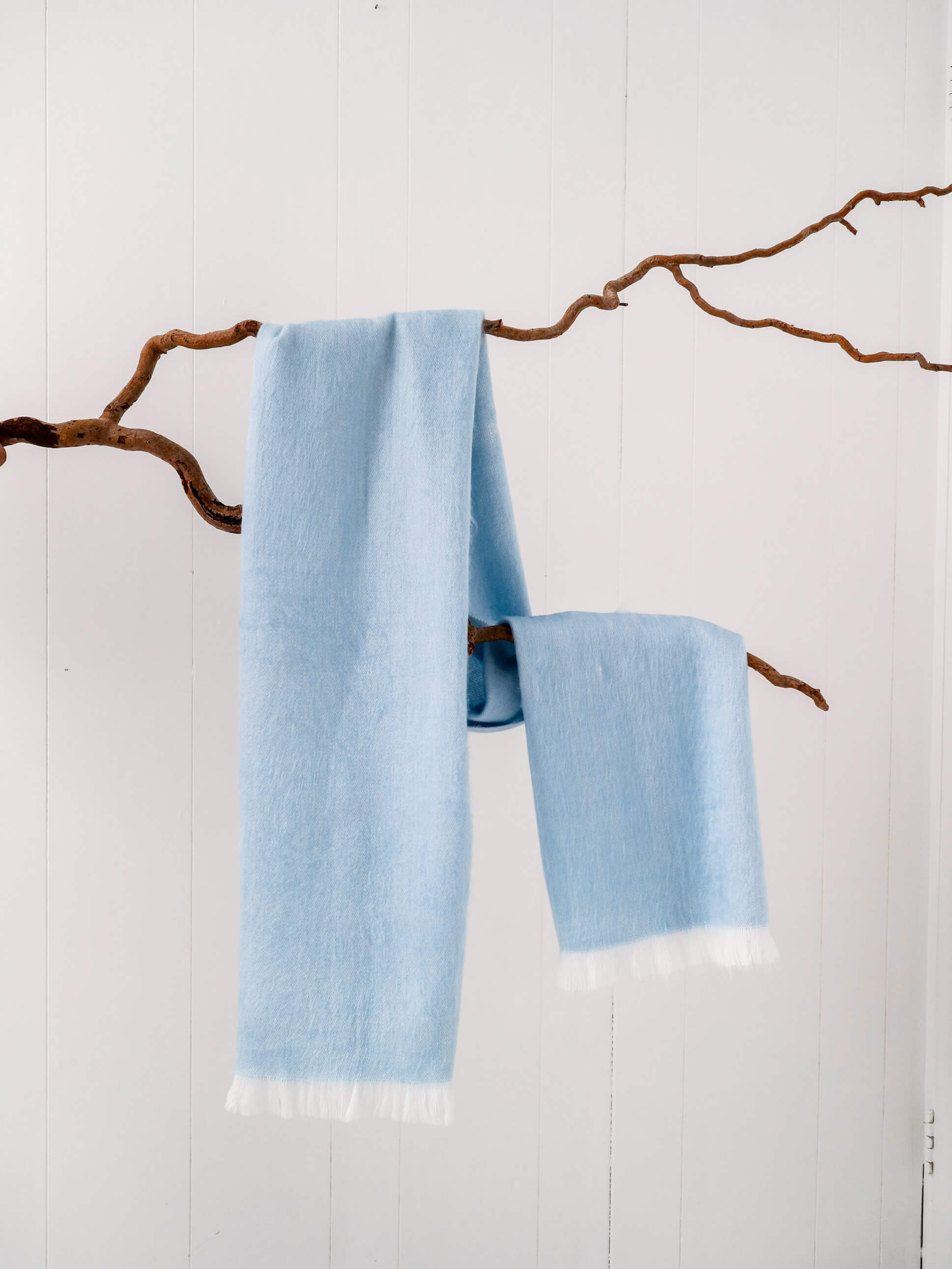 sky blue alpaca scarf