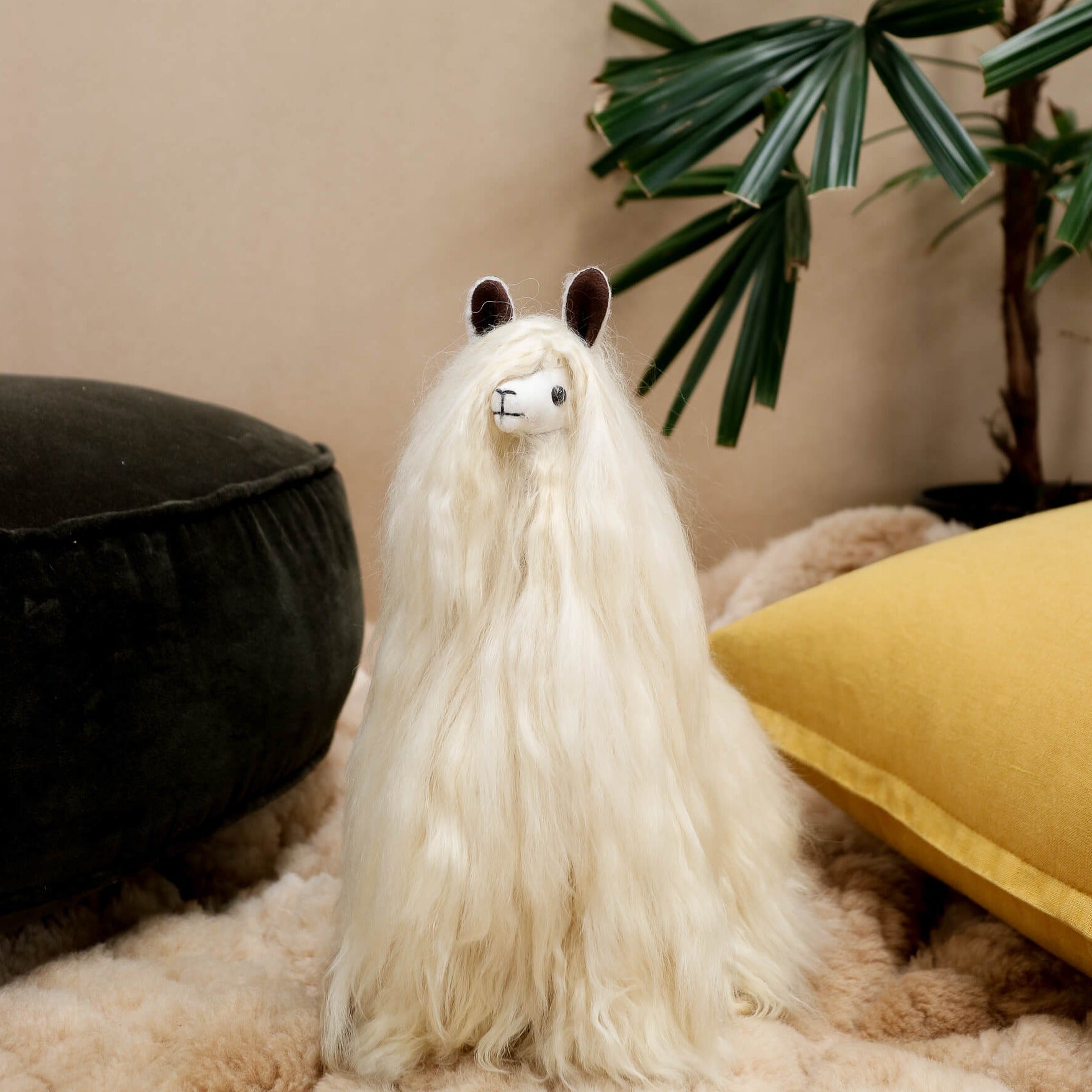 suri alpaca fur toy australia#colour_beige