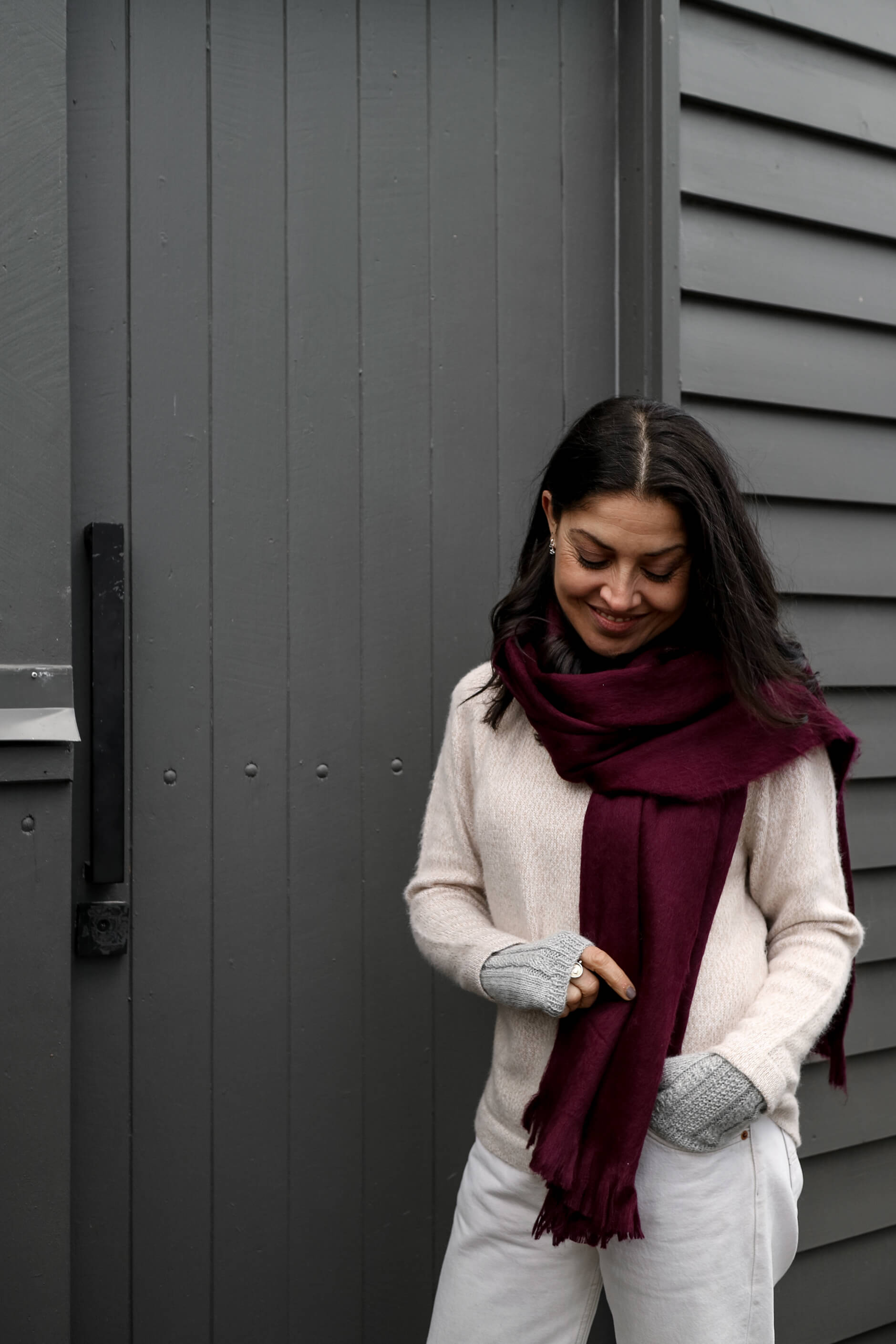 wine coloured alpaca scarf australia