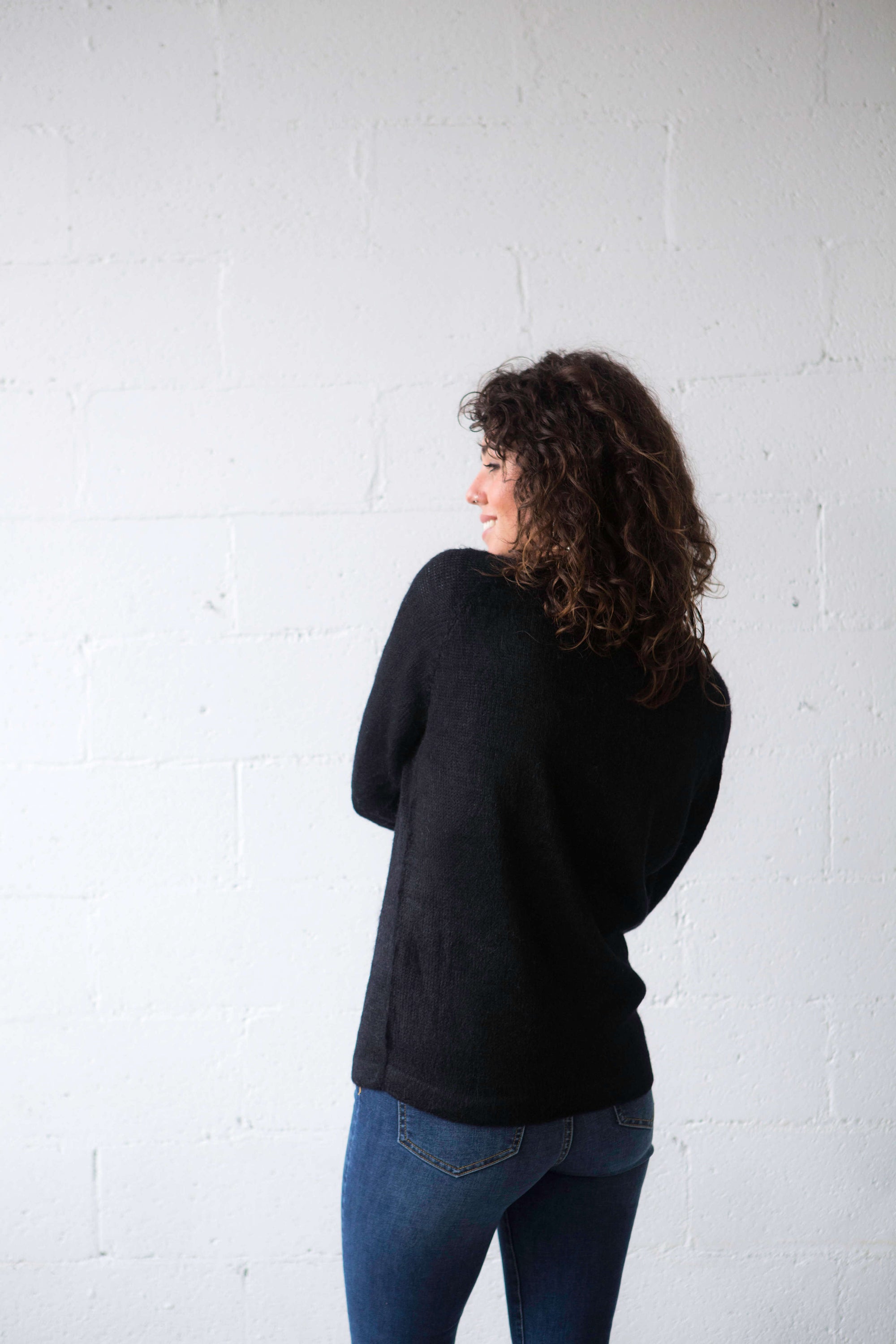 womens black alpaca jumper
