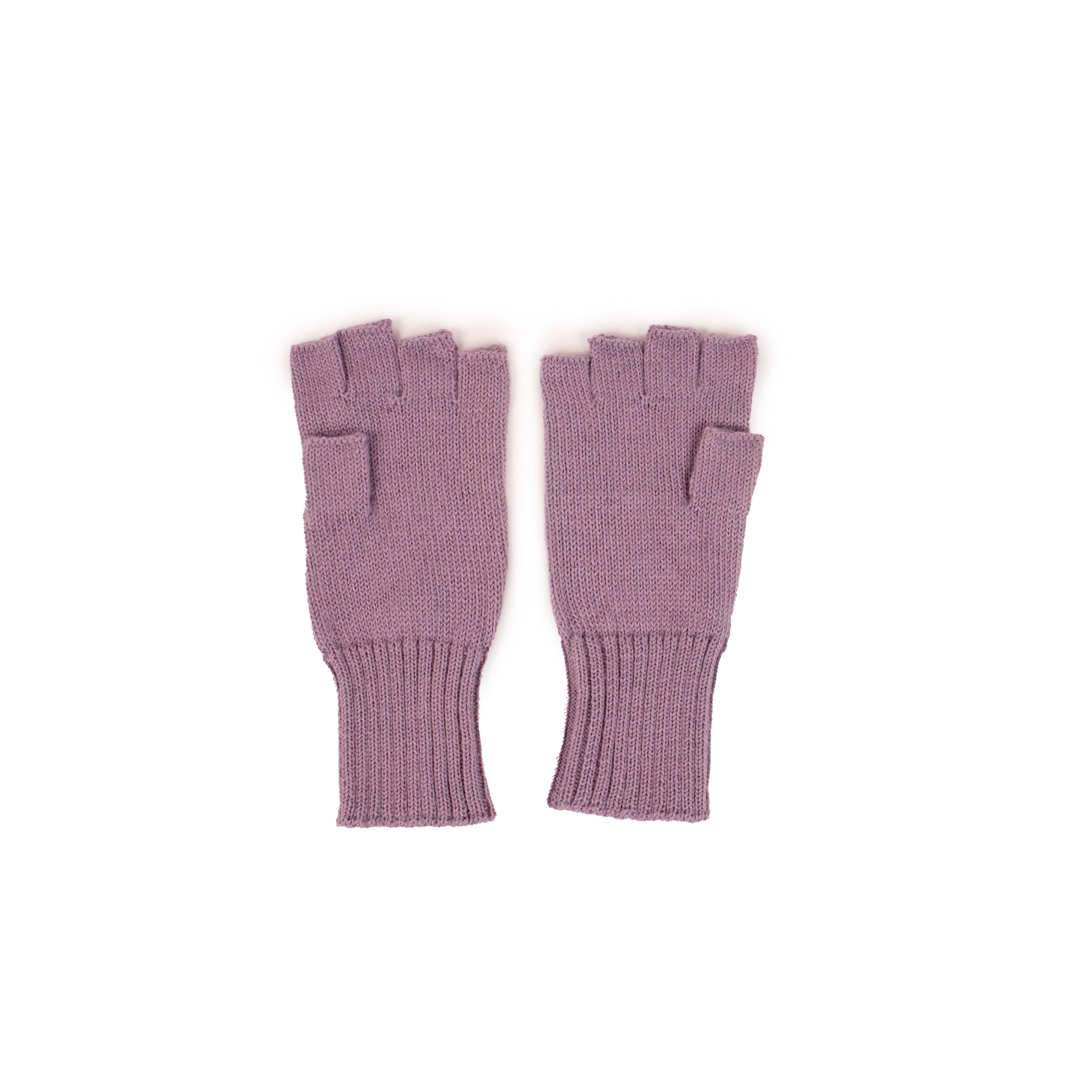 mittens with half fingers lilac