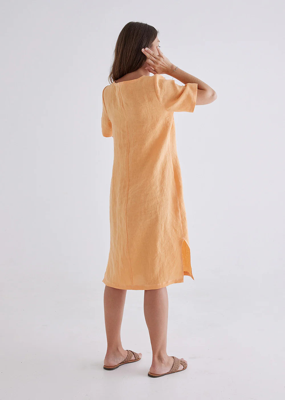 summer linen dress melbourne#colour_apricot