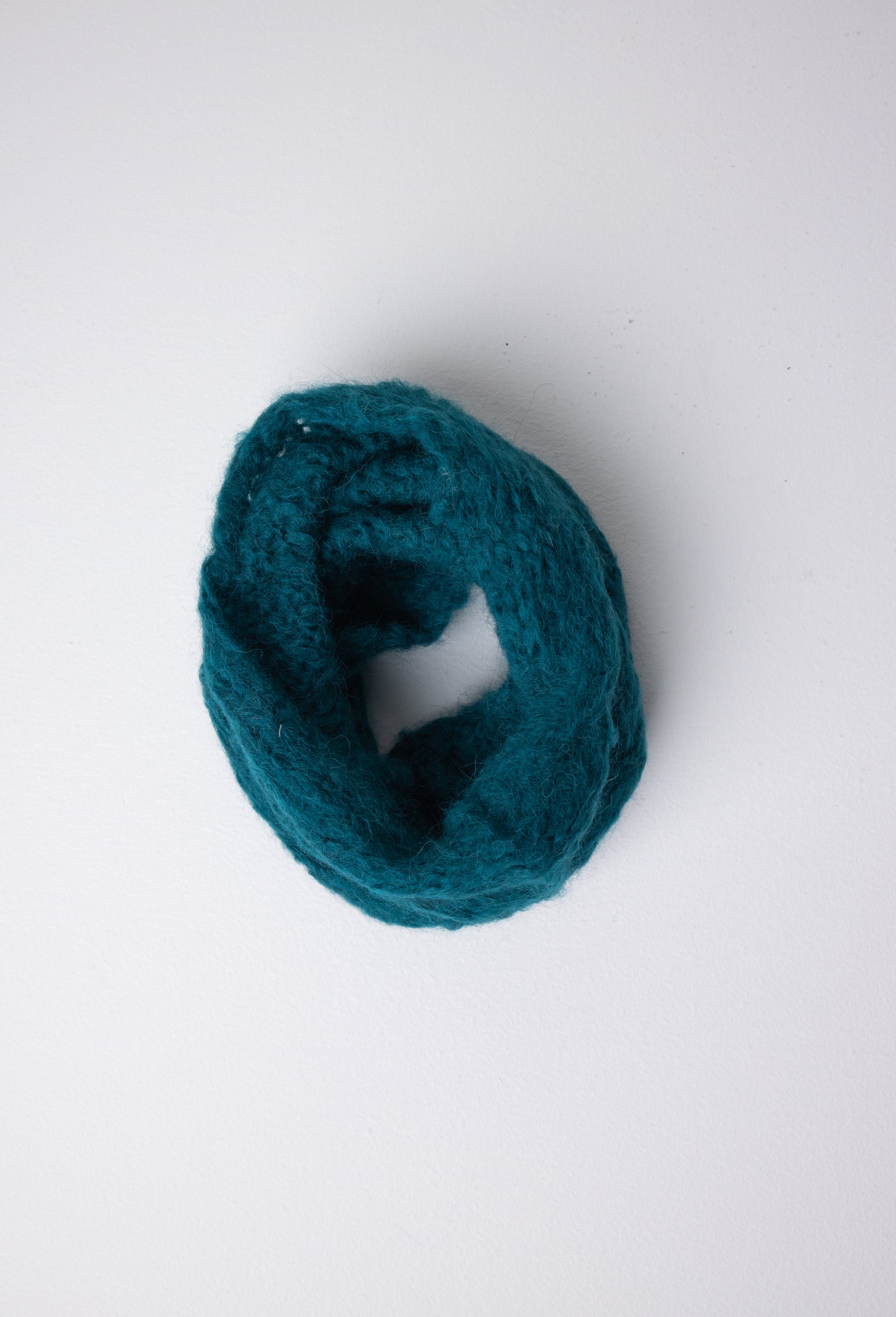 alpaca wool blue circle scarf#colour_deep-ocean