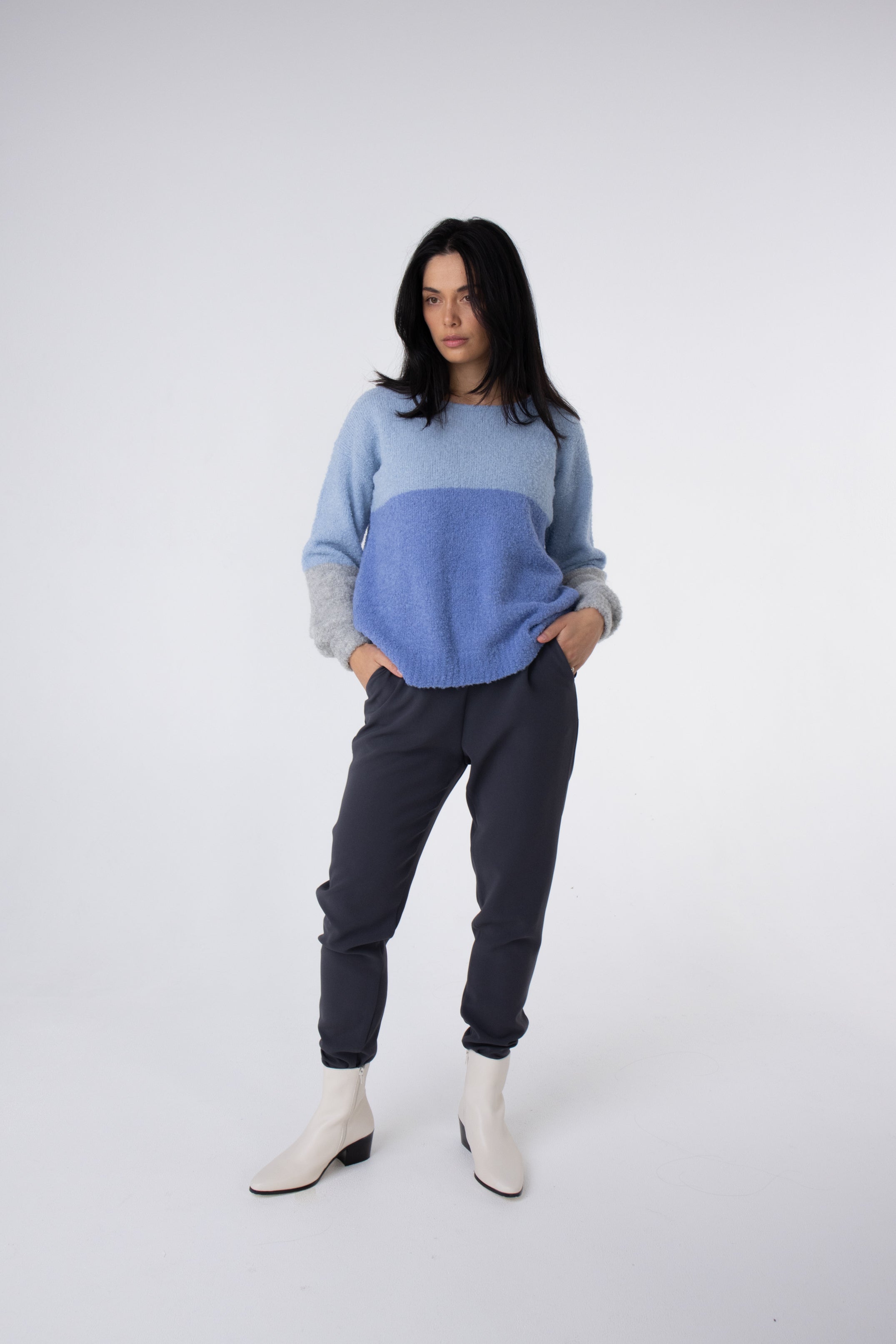 blue colour clock jumper with bell sleeves#colour_blue-mist
