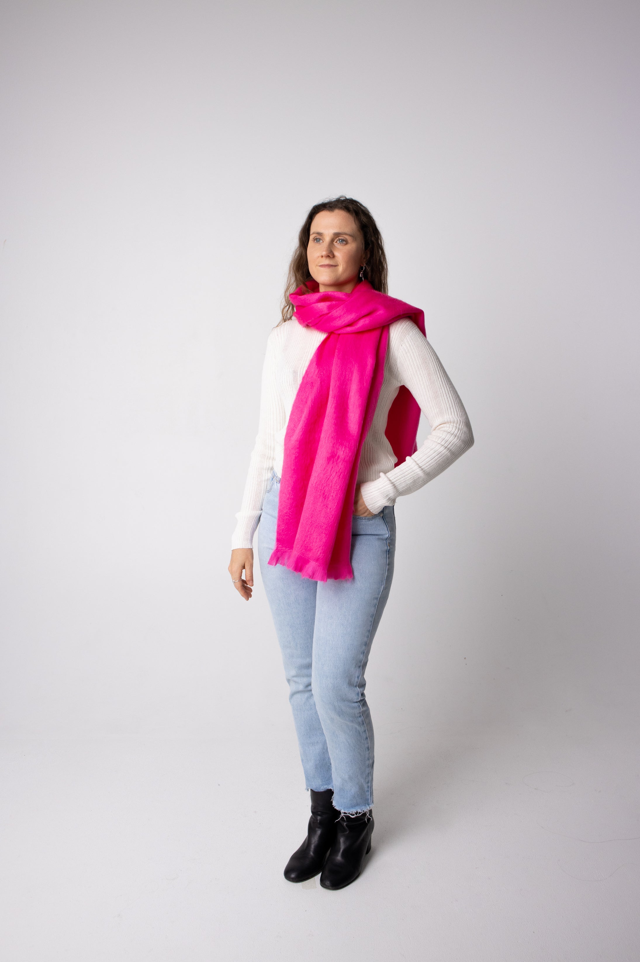 bright pink alpaca scarf#colour_peony-pink