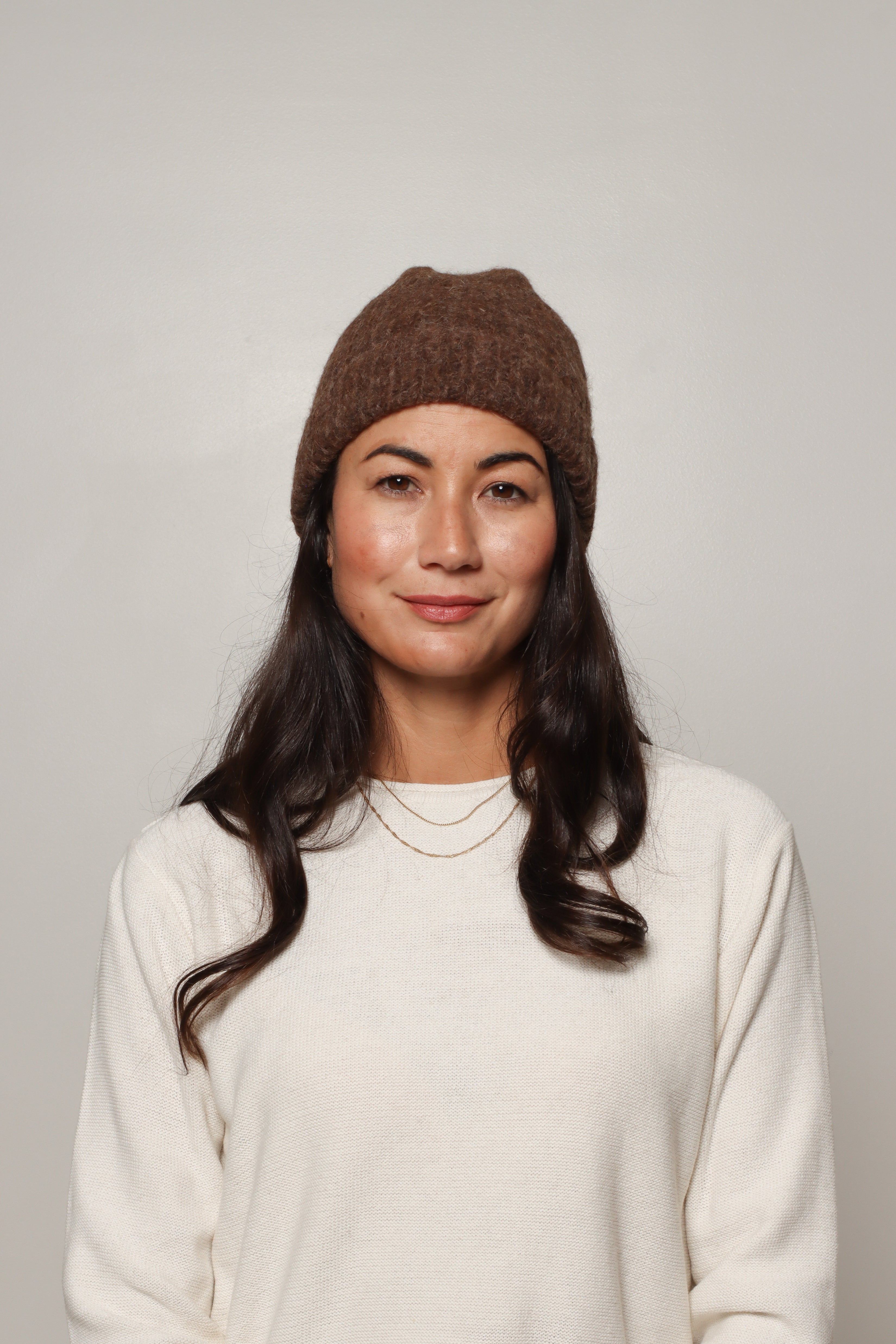 brown baby alpaca beanie#colour_chestnut