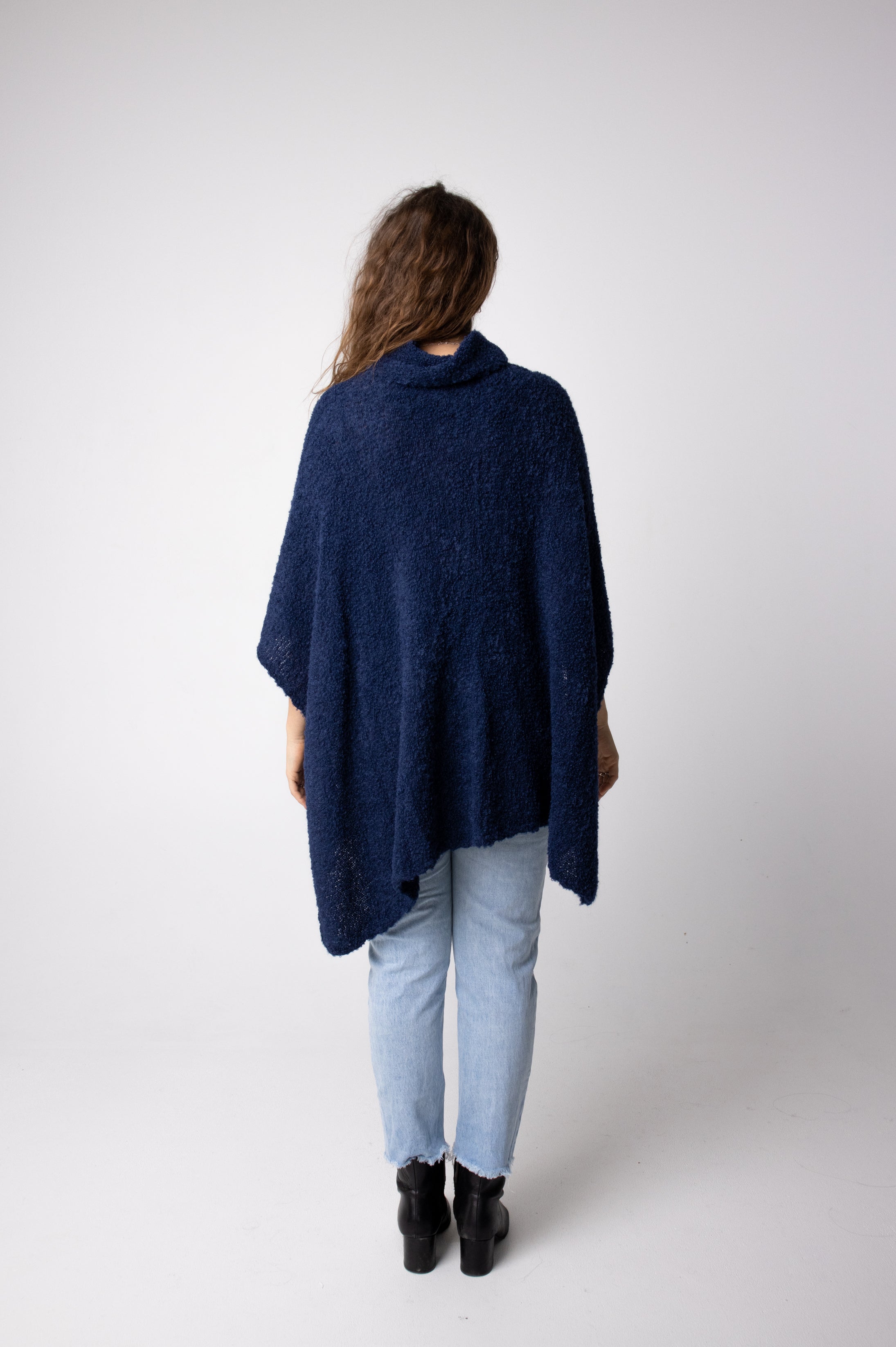 buy alpaca wool ponchos in melbourne#colour_navy