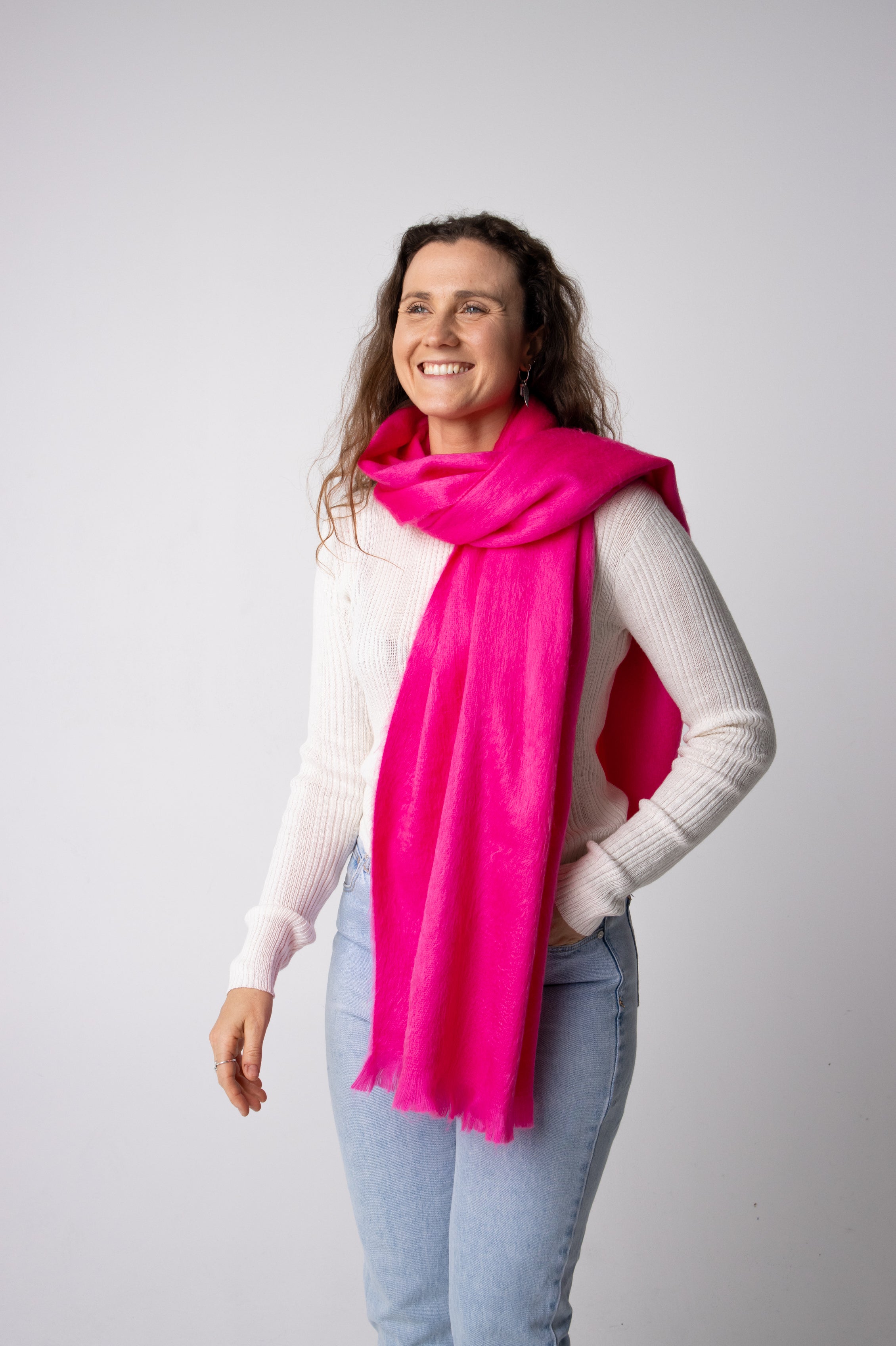 buy alpaca wool scarf in pink#colour_peony-pink