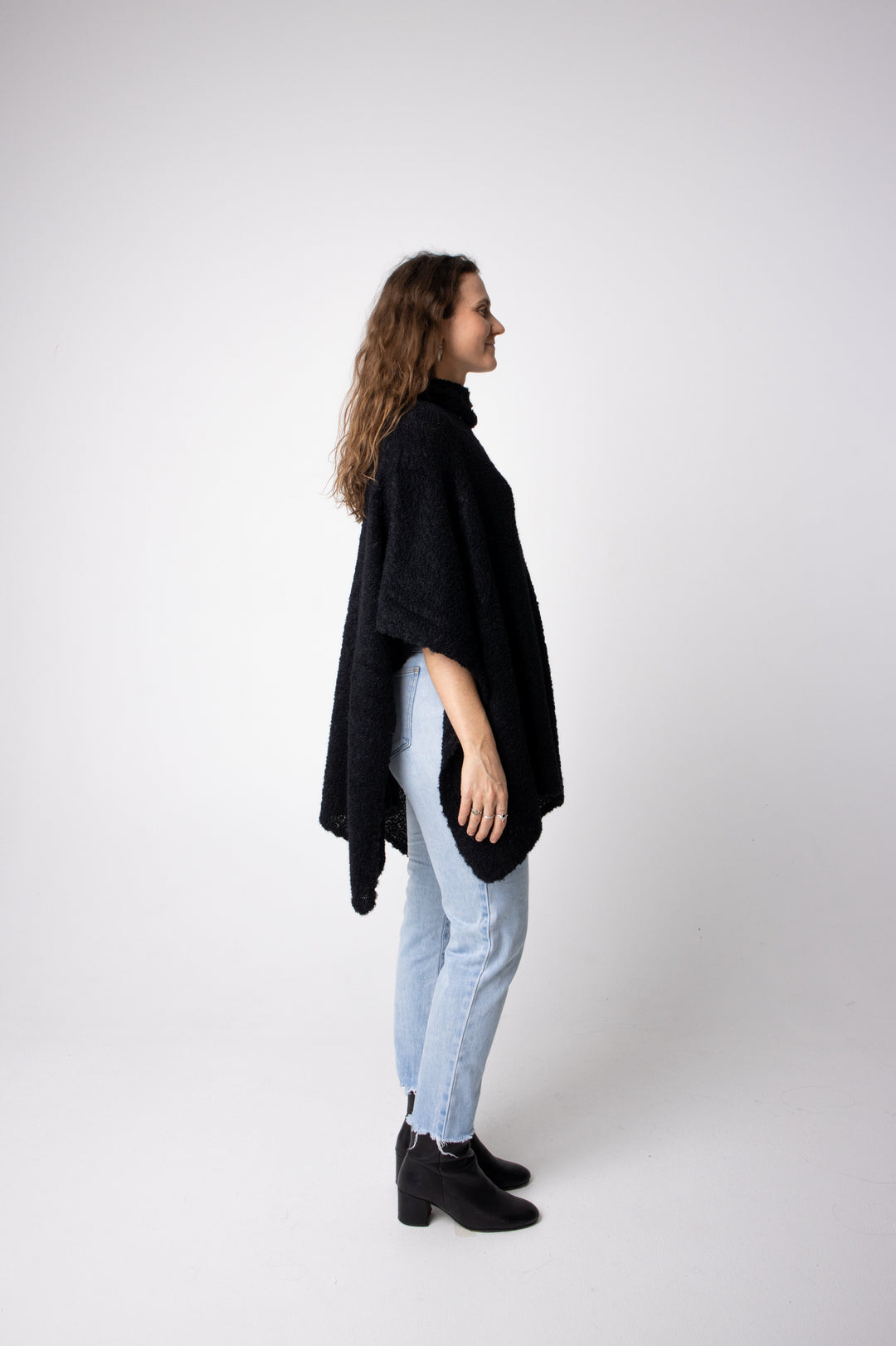 buy black boucle poncho in australia#colour_black