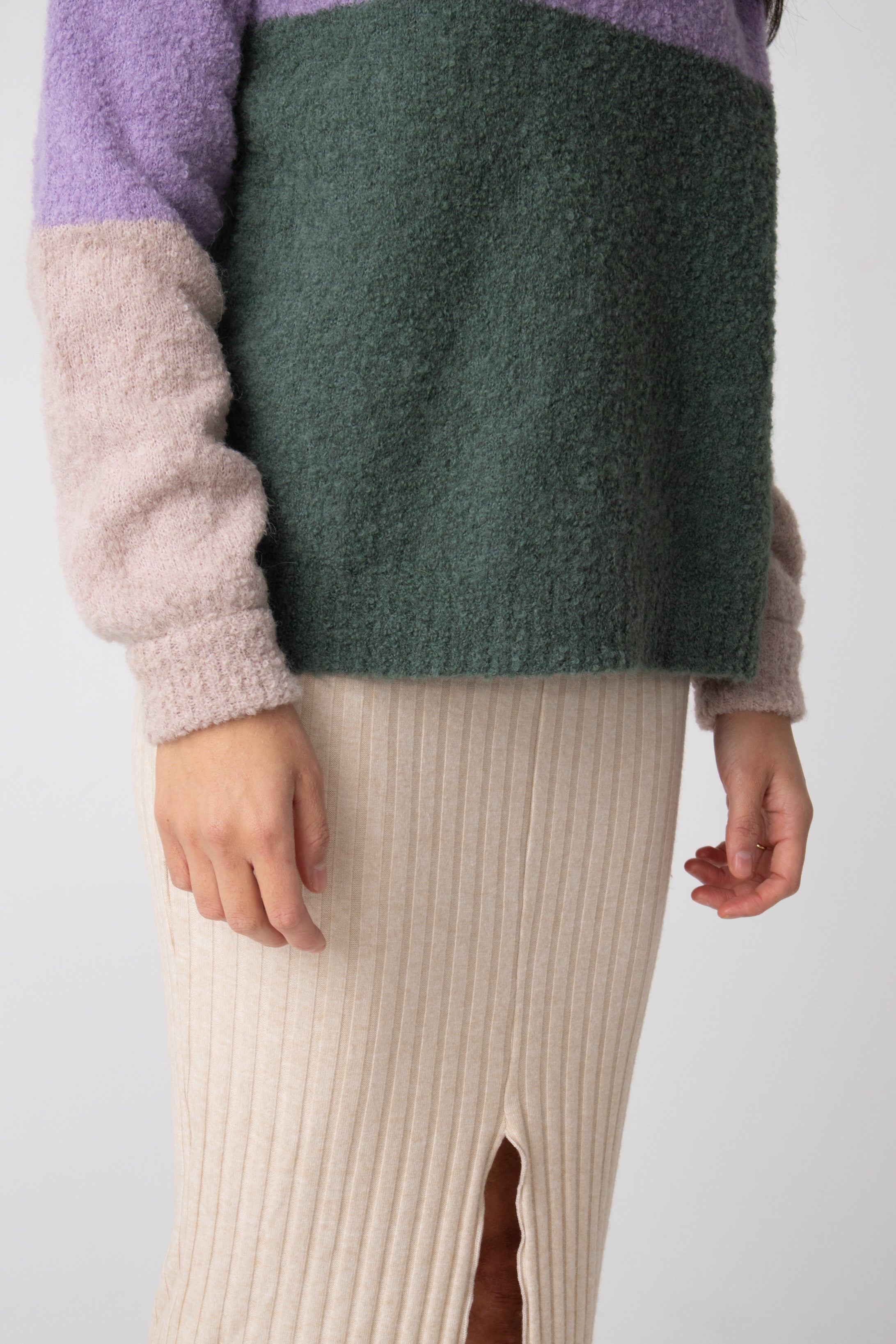 buy boucle round neck jumpers in melbourne#colour_woodland-mist