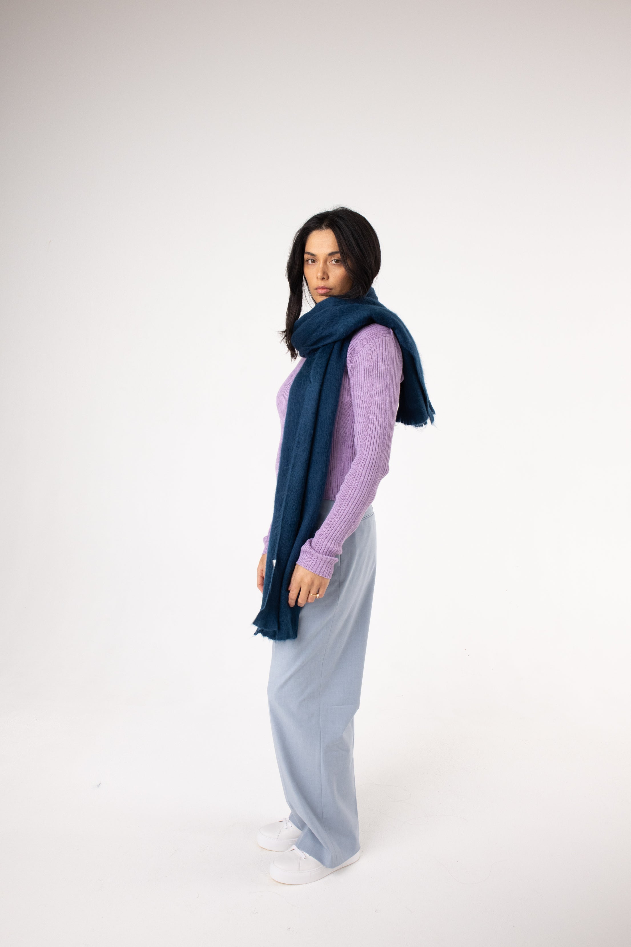 buy stylish blue alpaca scarf in australia#colour_deep-ocean