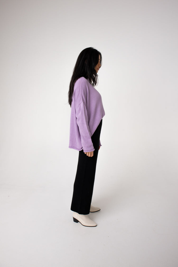 half neck winter alpaca jumper#colour_lilac