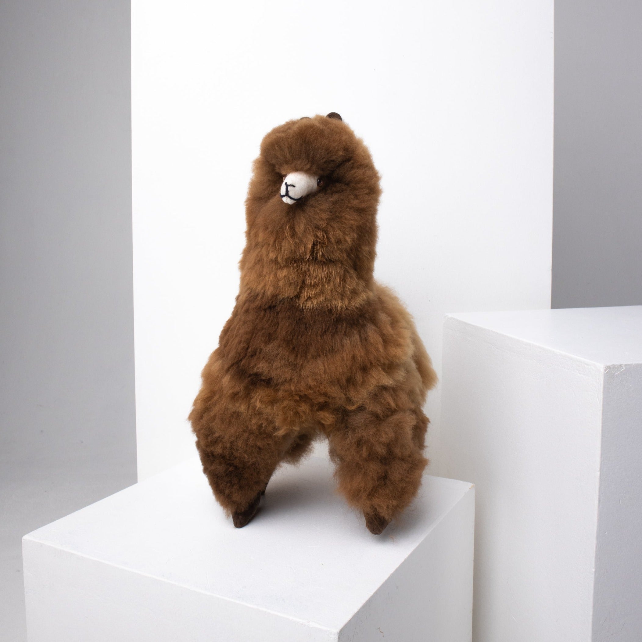 large alpaca wool plush toy brown#colour_brown