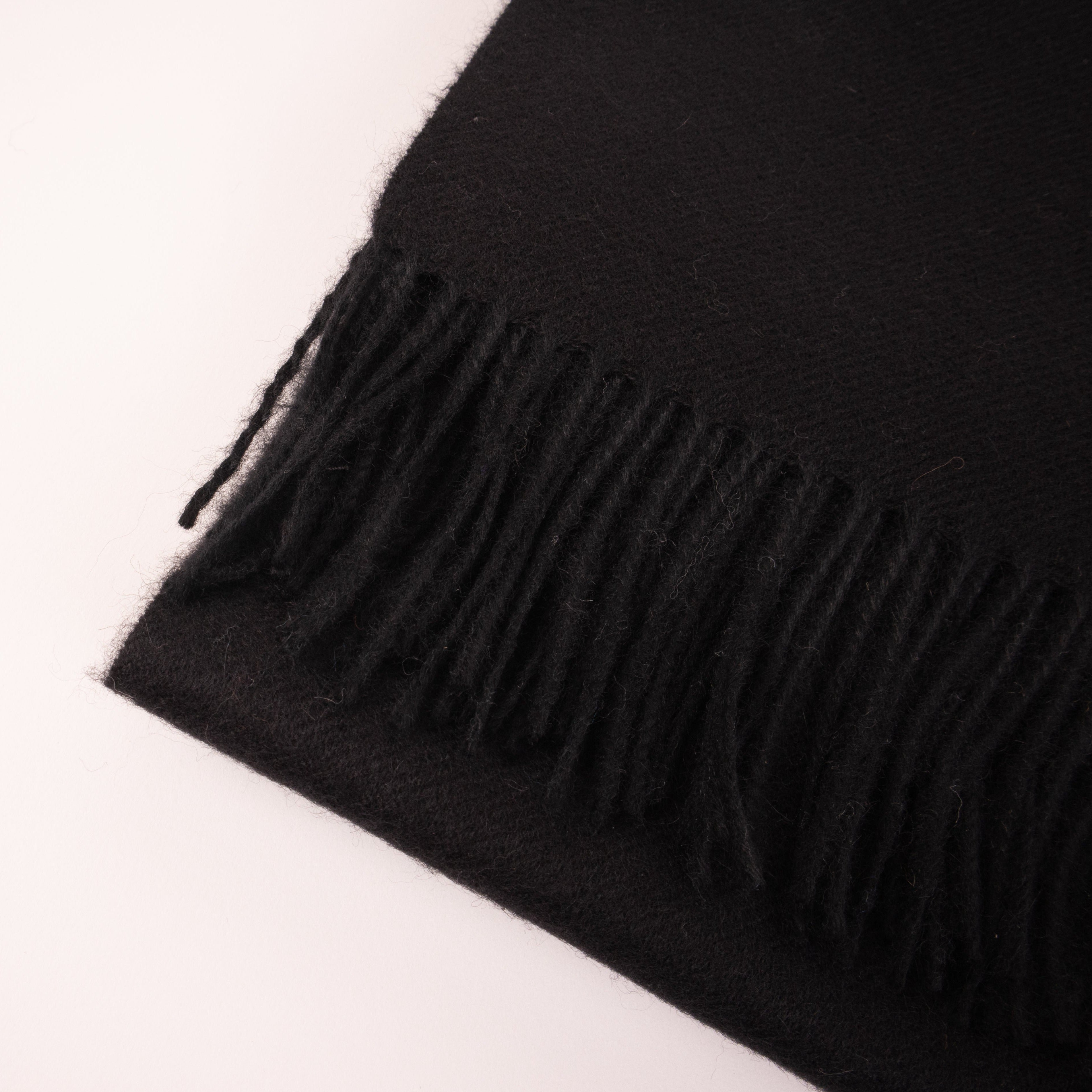 large black baby alpaca scarf#colour_black
