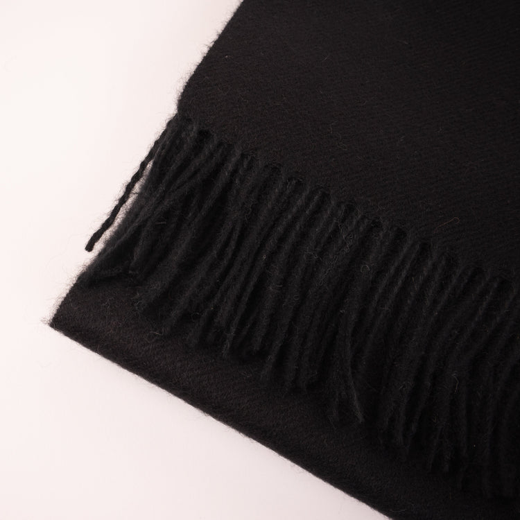 large black baby alpaca scarf#colour_black