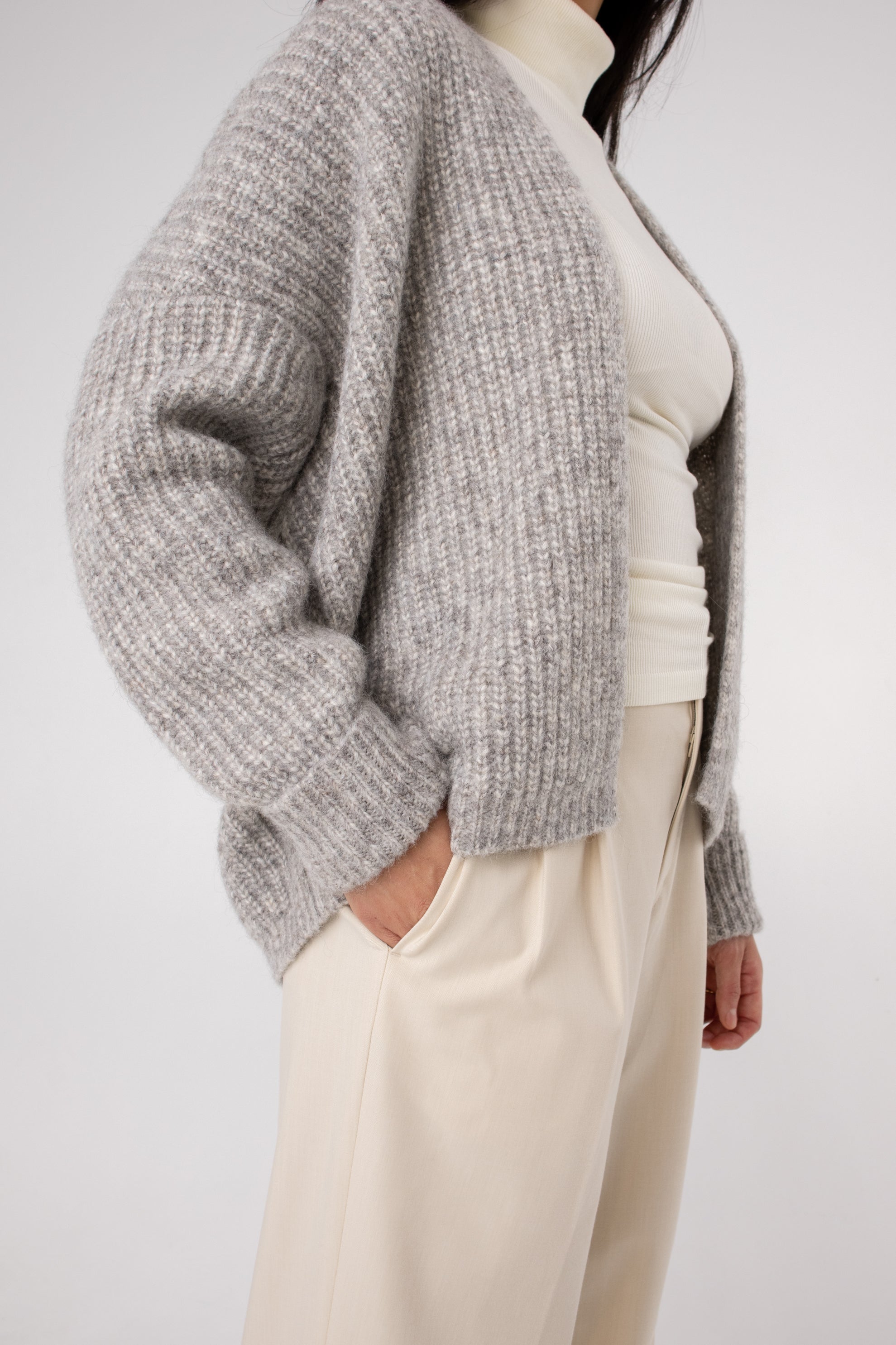 light grey ribbed alpaca cardigan#colour_dove-grey