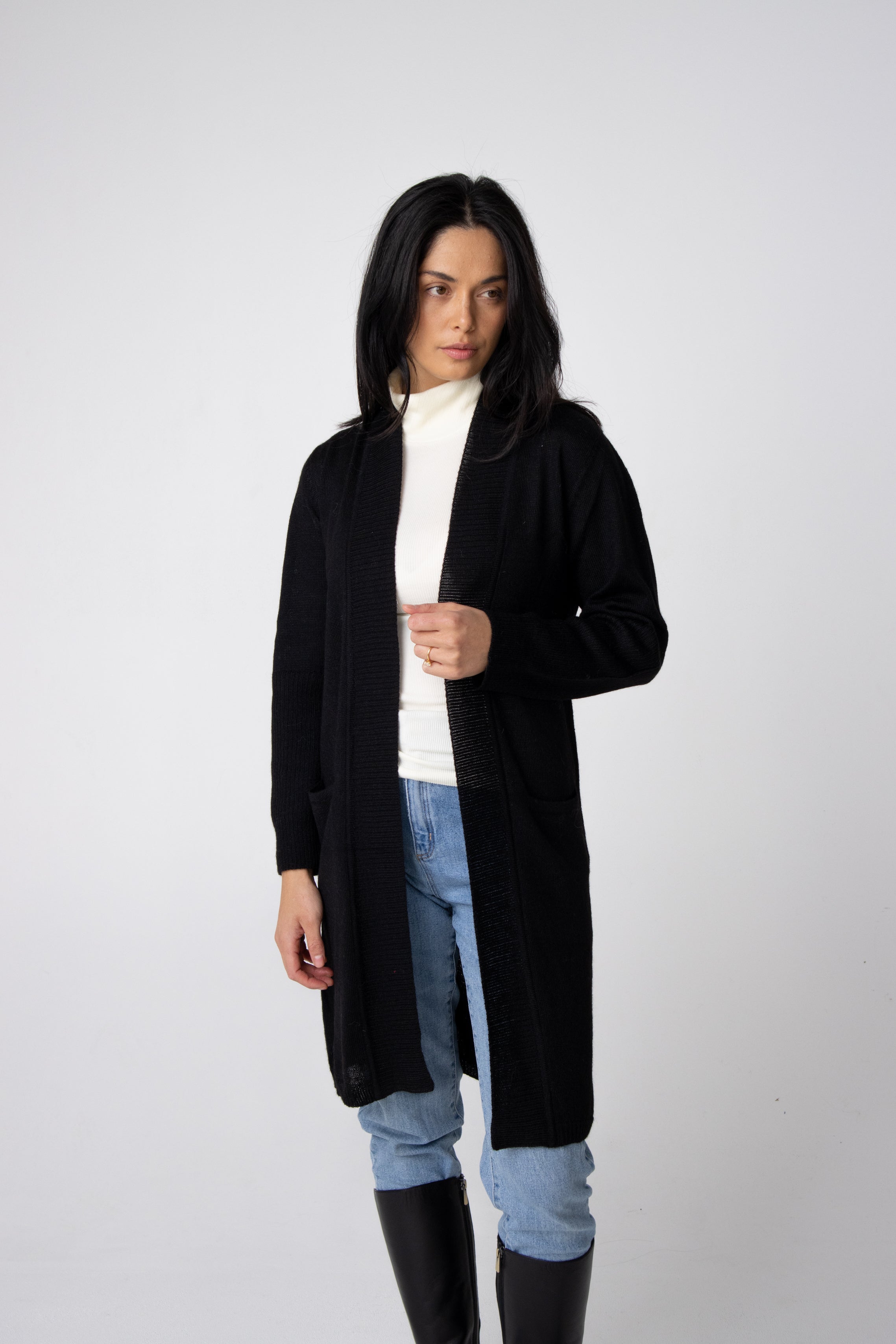 natural fibre black cardigans melbourne#colour_black