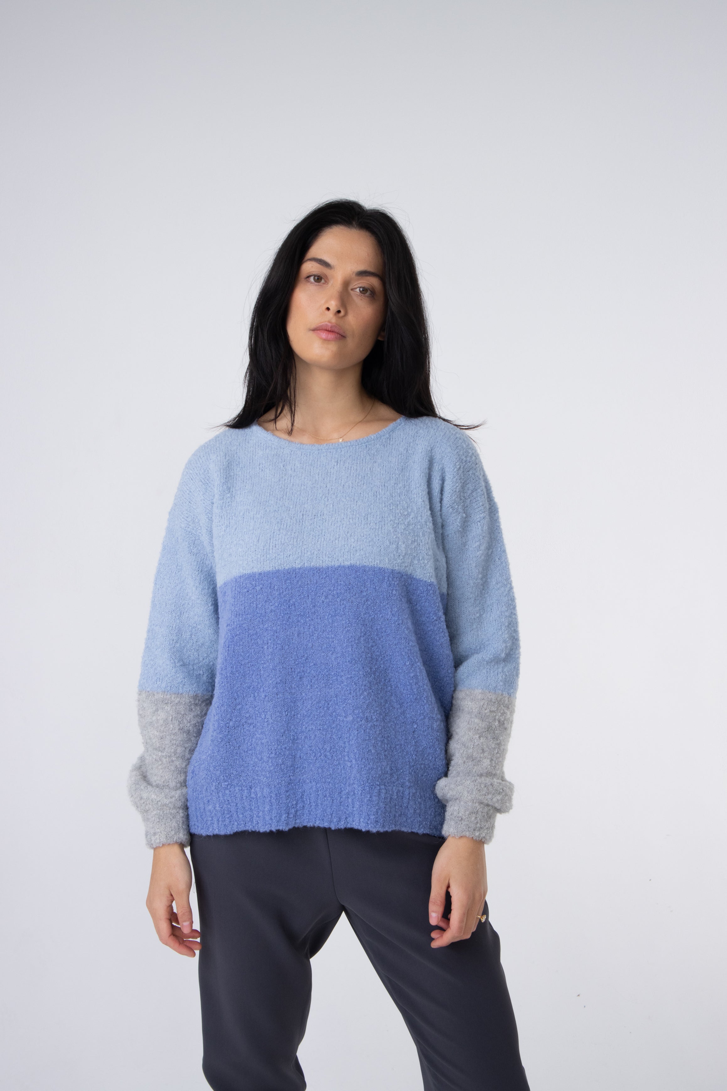 buy round neck boucle alpaca jumper in australia#colour_blue-mist