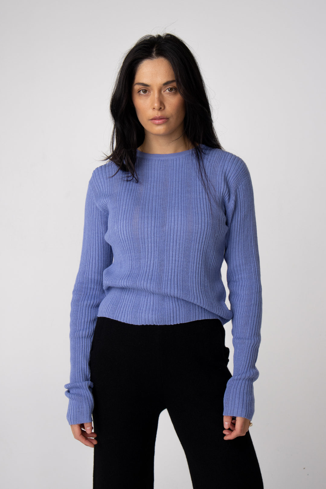 winter long sleeve natural fibre tops#colour_cornflower