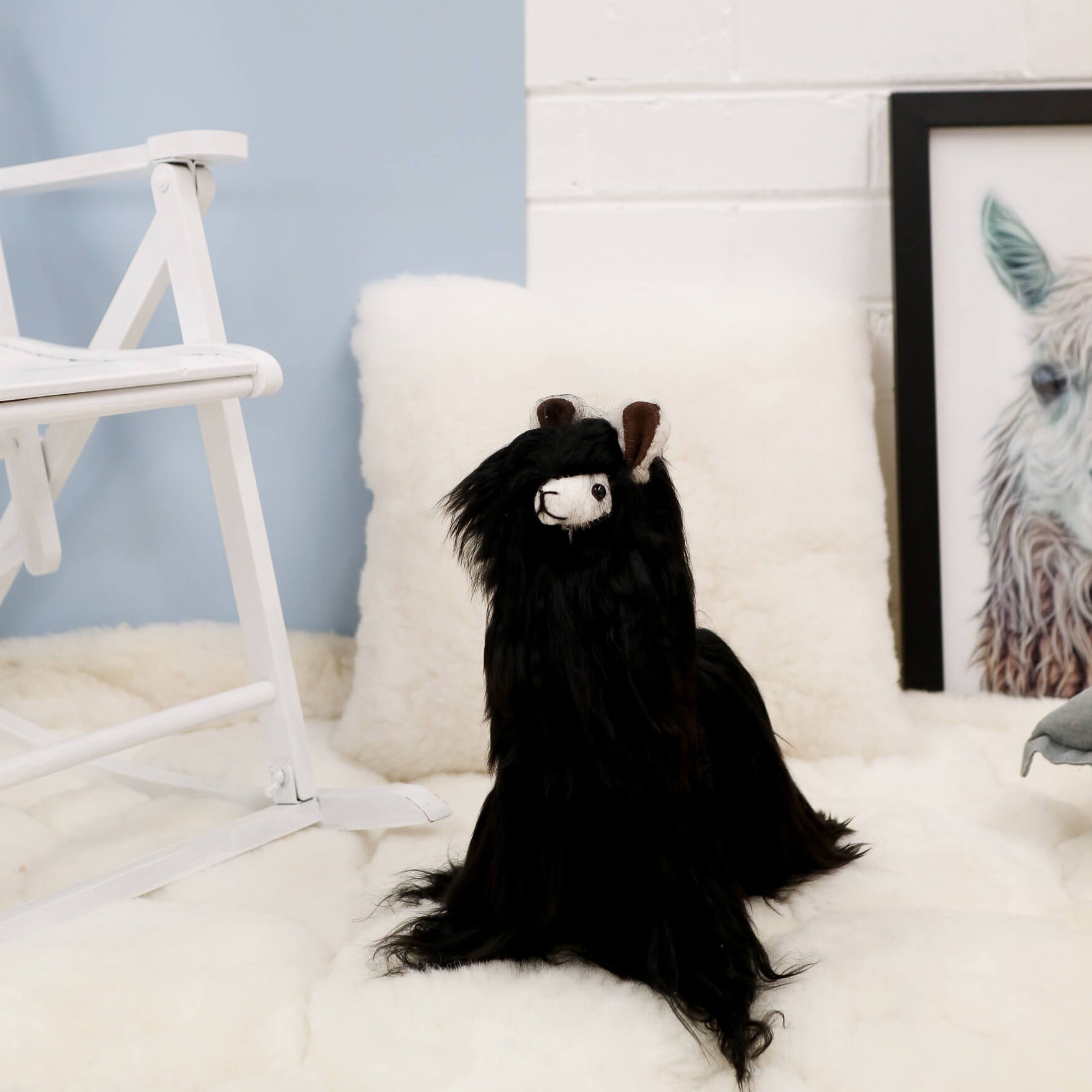 suri alpaca medium black toy