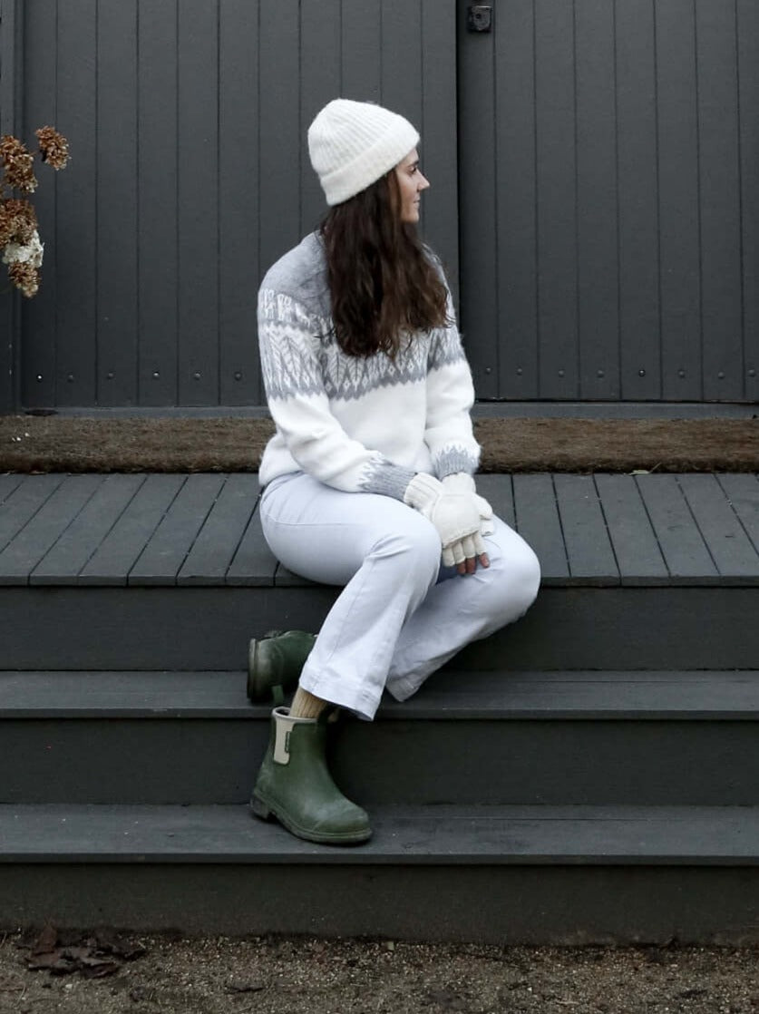 winter mittens hand knitted white#colour_white
