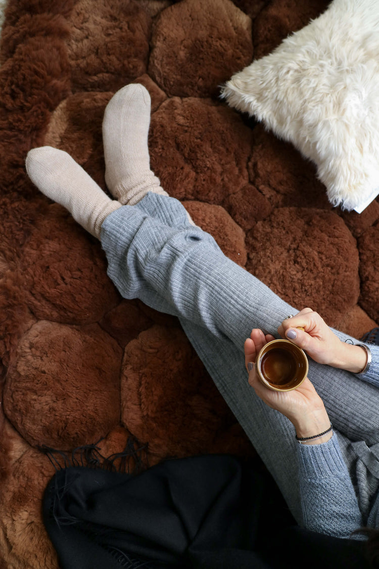 alpaca fleece rug#colour_brown