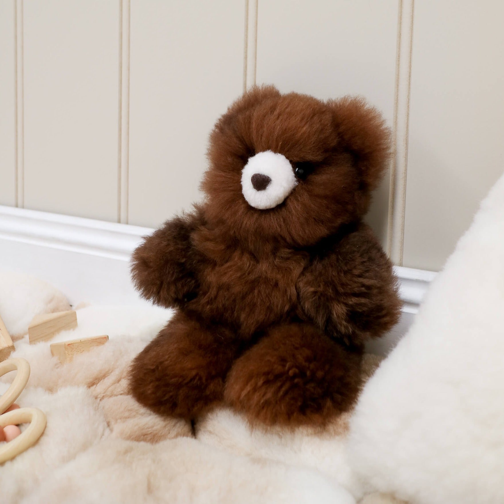 alpaca fleece teddy bear brown