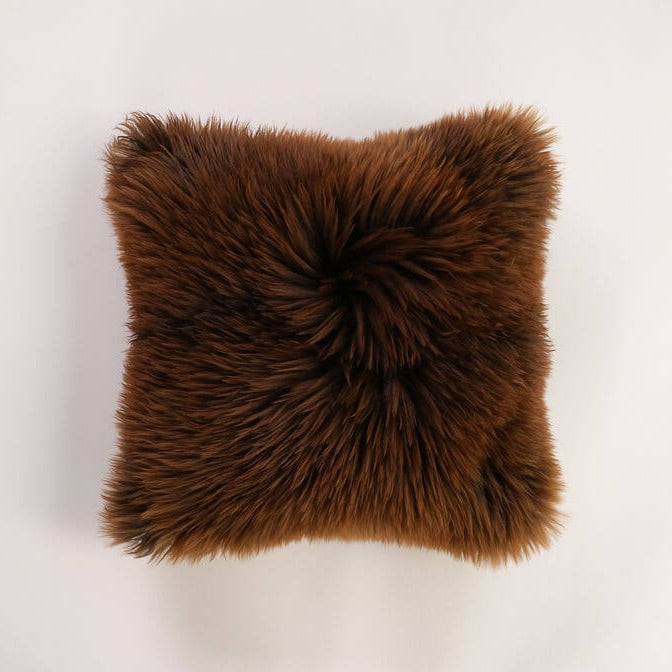 alpaca fur cushion cover brown#colour_brown