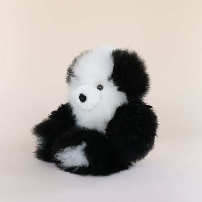 alpaca fur panda soft toy