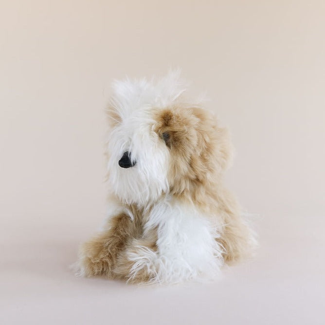 alpaca fur dog soft toy #colour_white