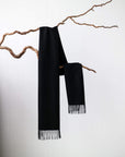 baby alpaca black classic scarf