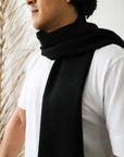baby alpaca black scarf for men australia