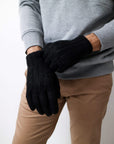 black alpaca gloves for men