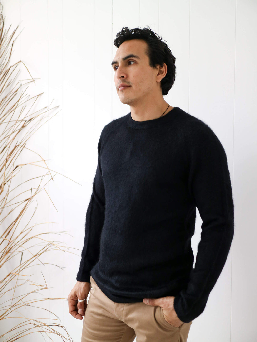 black alpaca sweater for men#colour_black