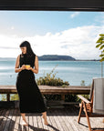 black knit dress