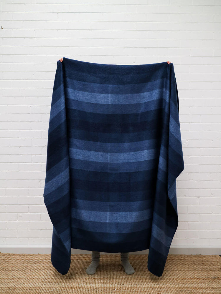 blue stripe large alpaca throw#colour_blue-stripe