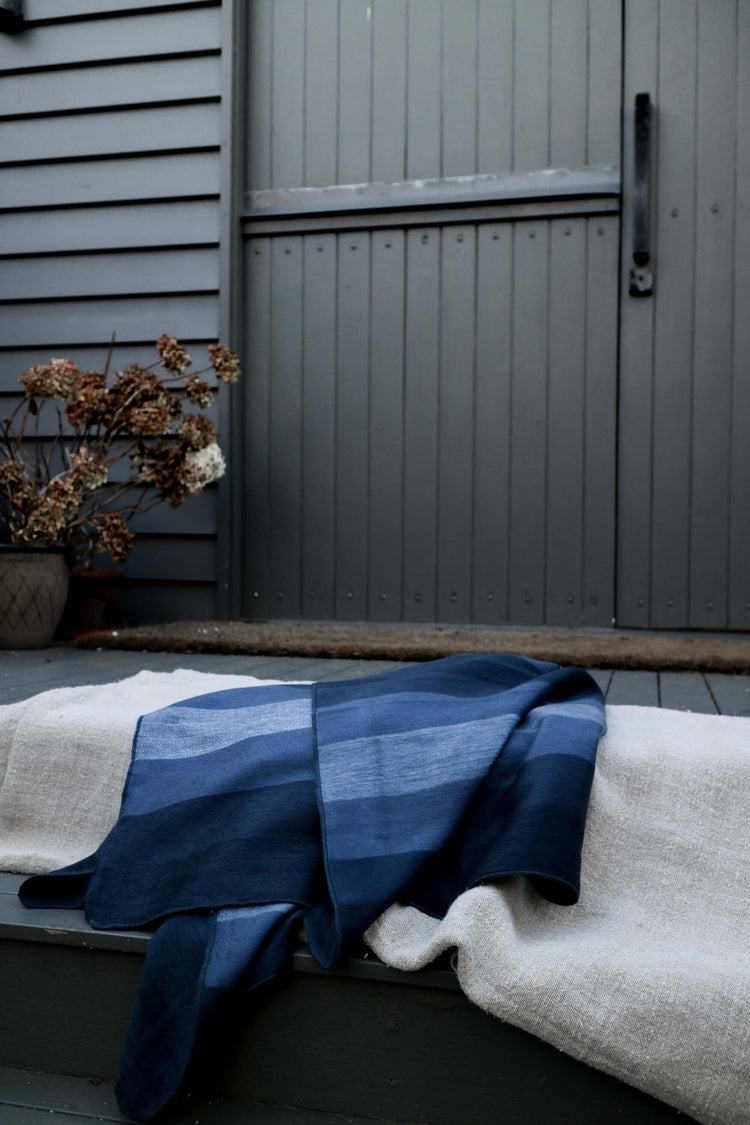 blue stripe small throw#colour_blues