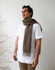 brown baby alpaca scarf