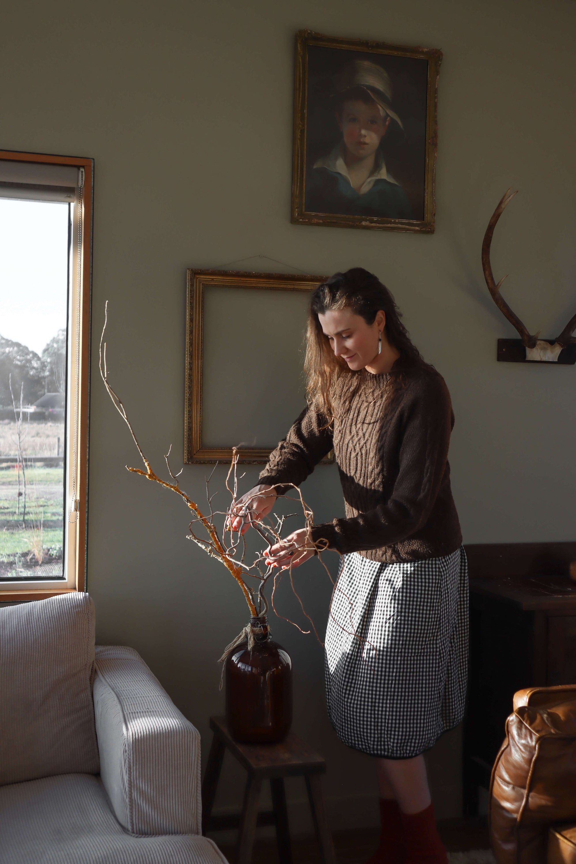 brown hand knit alpaca jumper