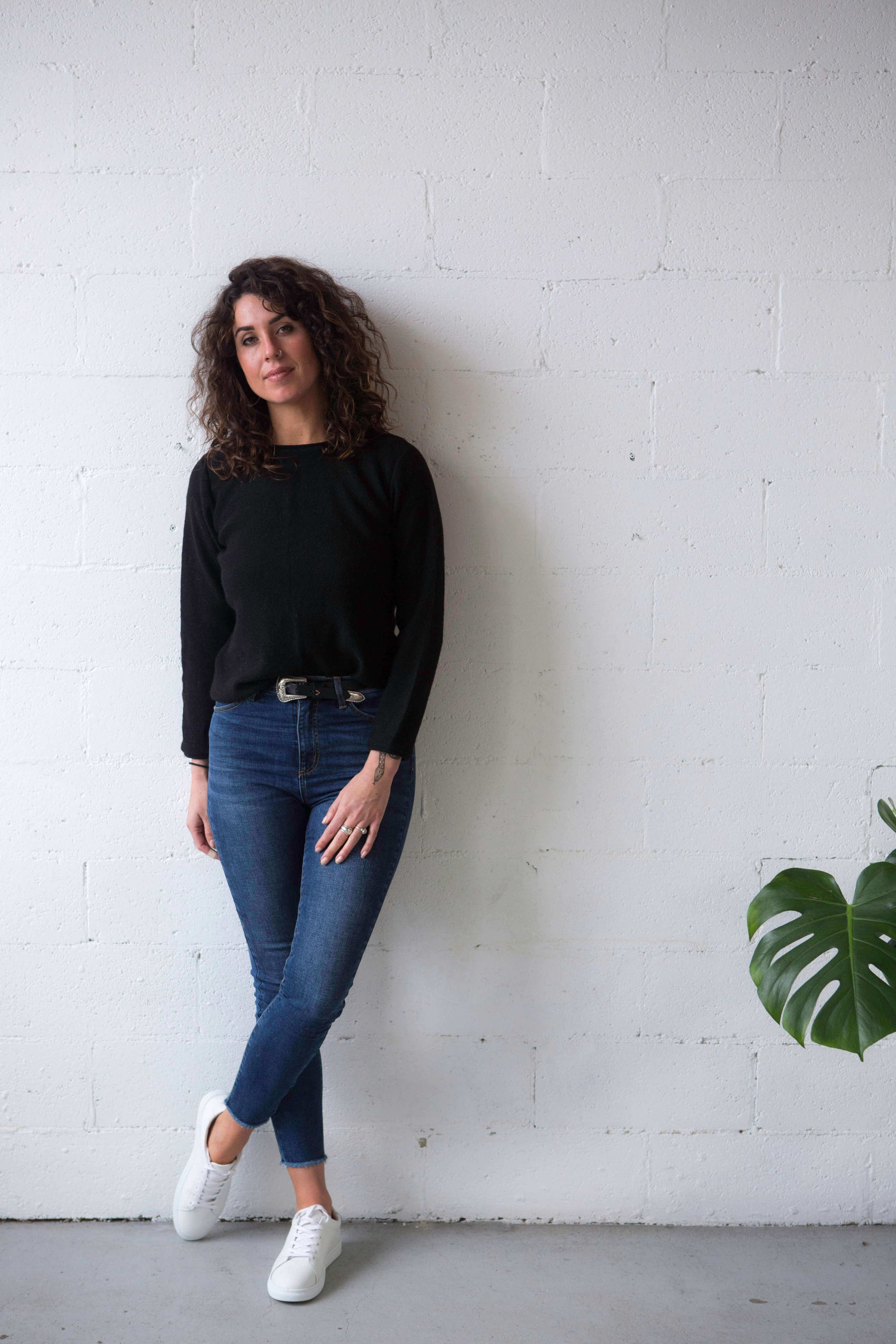 buy black long sleeve alpaca top Melbourne
