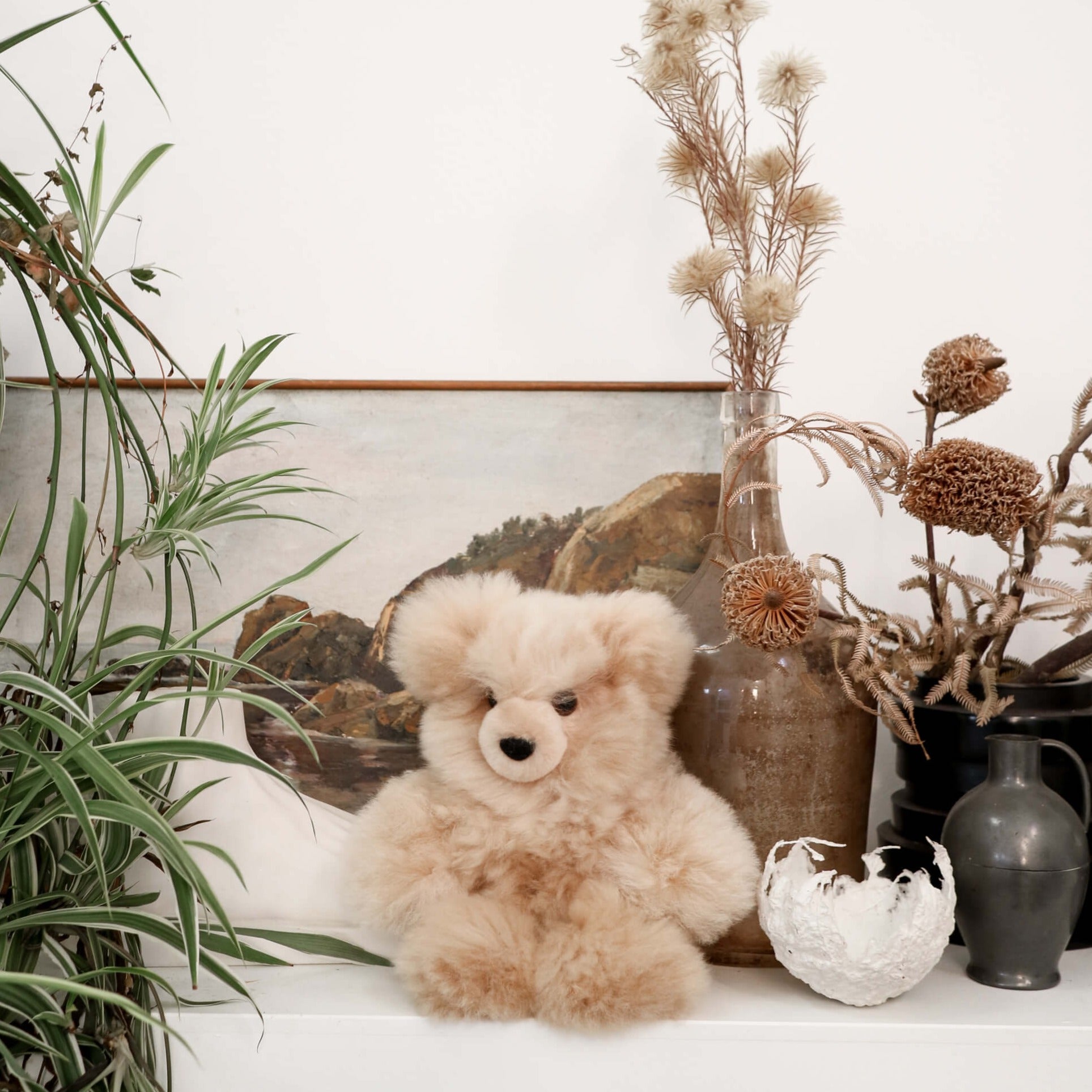 buy teddy bear alpaca plush toy australia#colour_beige