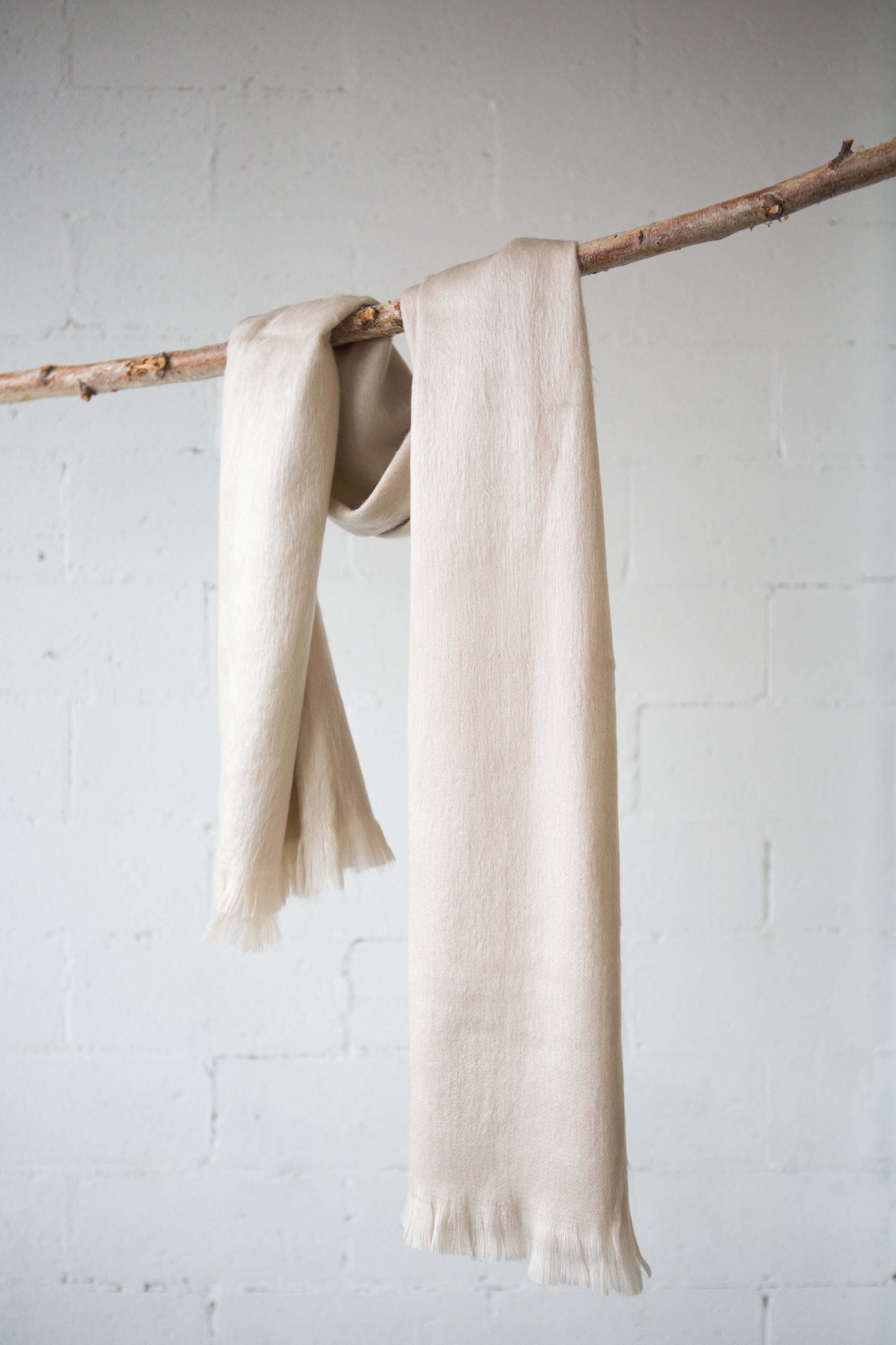 cream winter natural fibre scarf melbourne#colour_cream