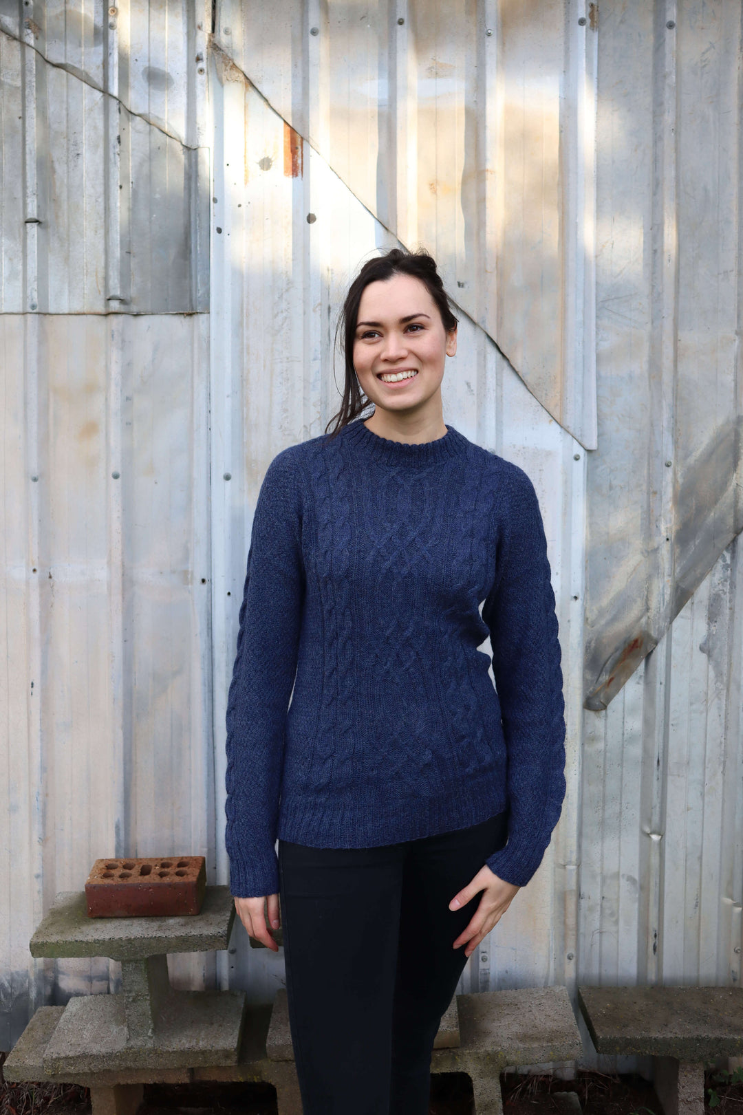 hand knit alpaca sweaters blue#colour_dark-blue