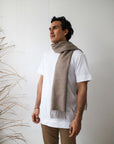 natural coloured alpaca scarves for men