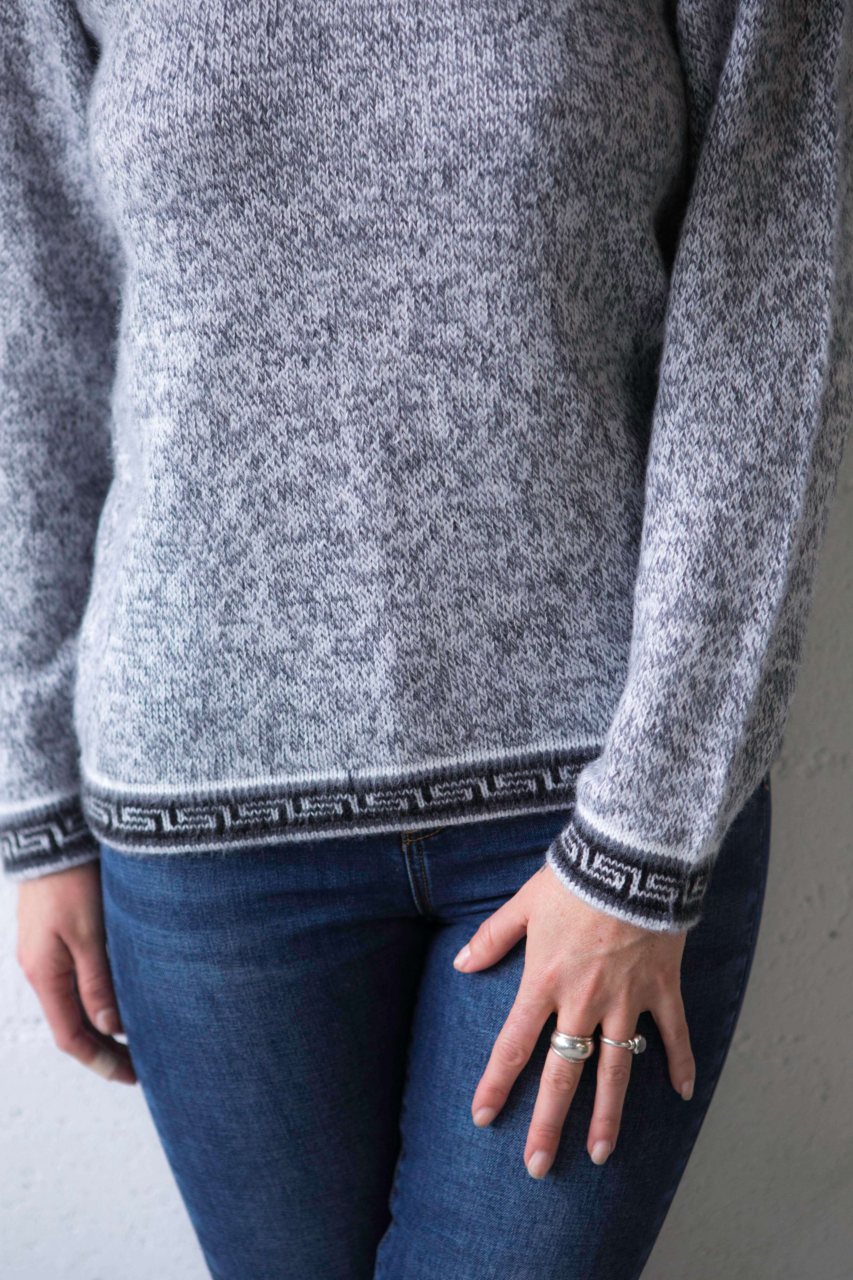 pattern alpaca jumper with pattern melbourne#colour_grey-marle