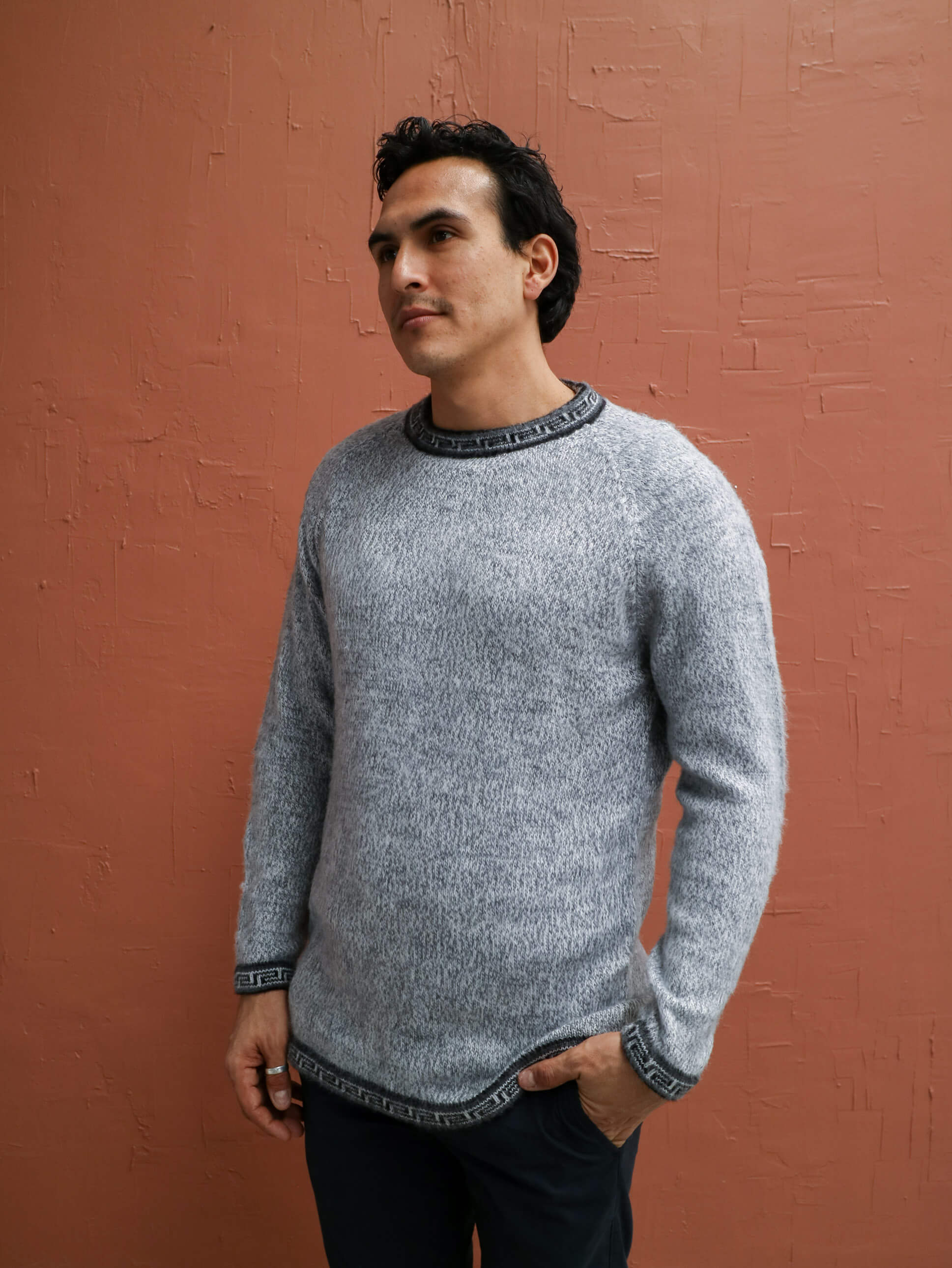 pattern jumper for men alpaca grey australia