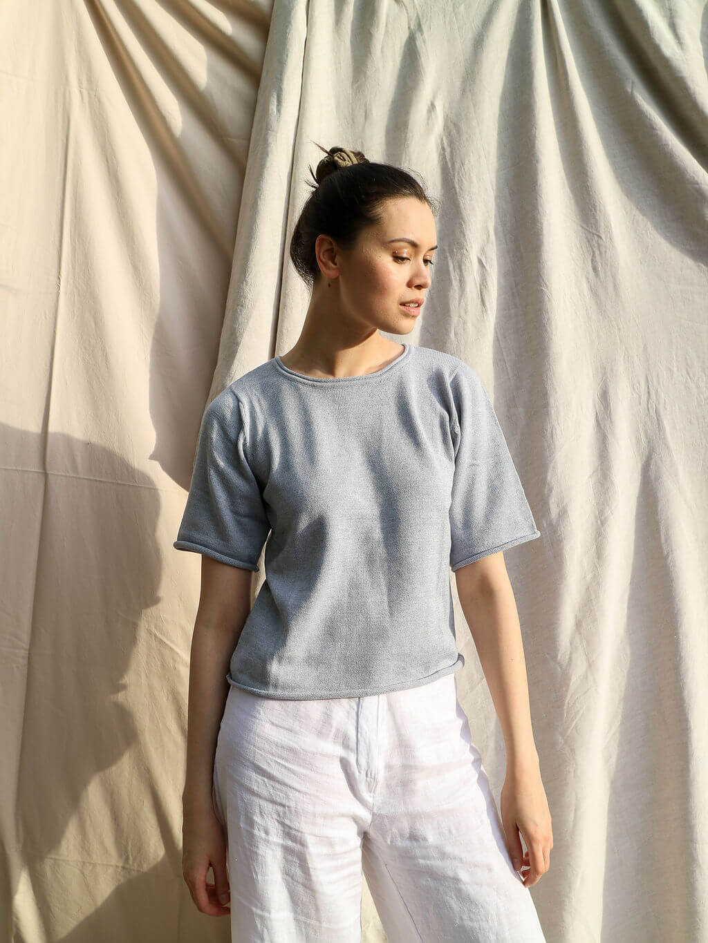 summer knit tee alpaca buy melbourne#colour_steel