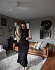 womens knit dress black